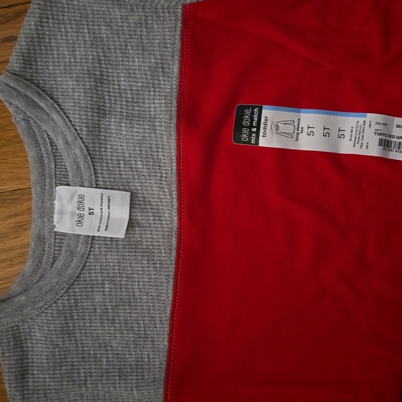 JUMPING BEANS AND OKIE DOKIE BOYS LONG SLEEVE SHIRT BUNDLE OF 2 SIZE 5T - Picture 4 of 8